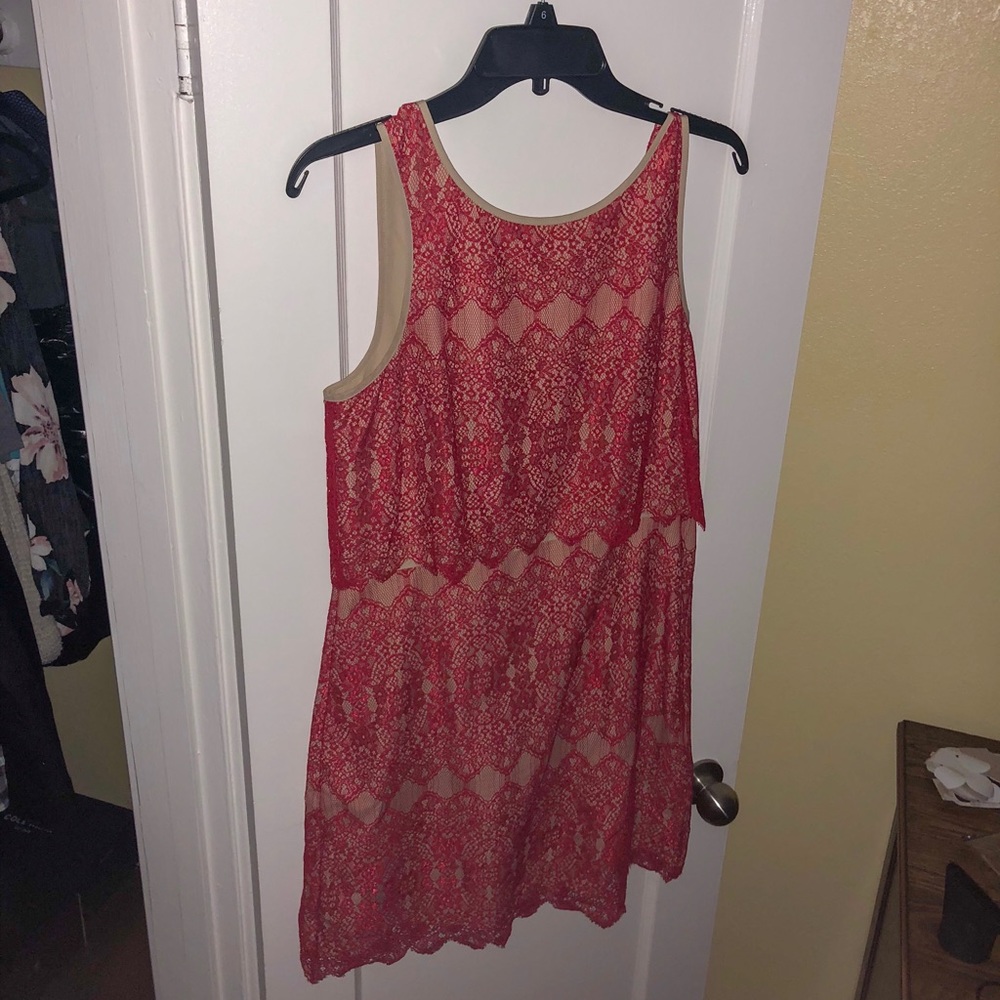 Short red knee length dress